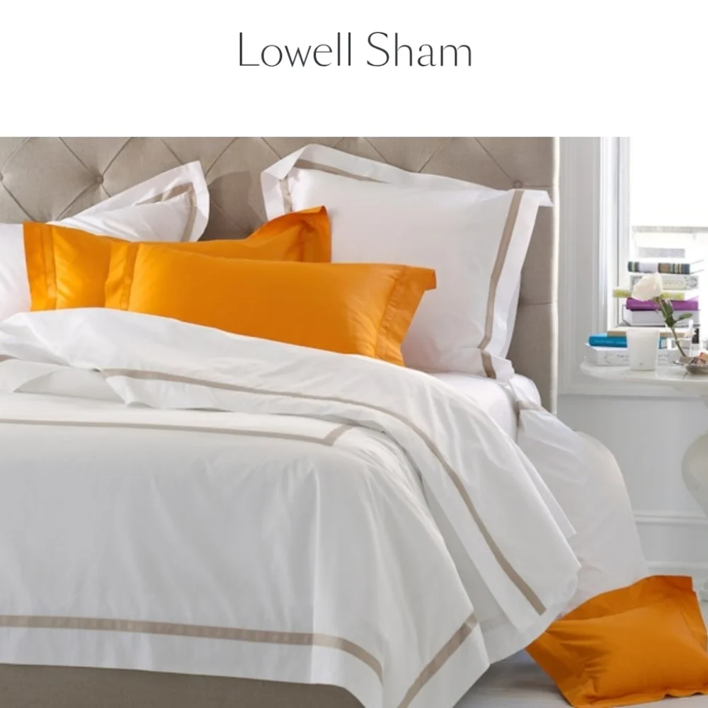 MATOUK Lowell EURO SHAM navy White Egyptian Cotton 27x27
